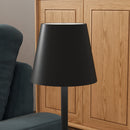 Lampada da Tavolo Portatile Ø11,2x36,5 cm in Acrilico e Metallo Nero