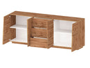 Credenza 4 Ante 3 Cassetti 220x44x86 cm Pongo 4A 3C Rovere Wotan  