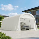 Tenda Garage Auto da Esterno 360x720x270 cm Telaio in Metallo Zincato Copertura in PE UV50+ Crema      