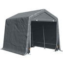 Tendone Garage per Auto Attrezzi 280x240x240 cm in Metallo e Tessuto Polietilene Grigio