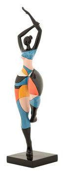 Decorazione Donnina Dance Rubic 11,5x9x38,5 cm in Resina Multicolor      