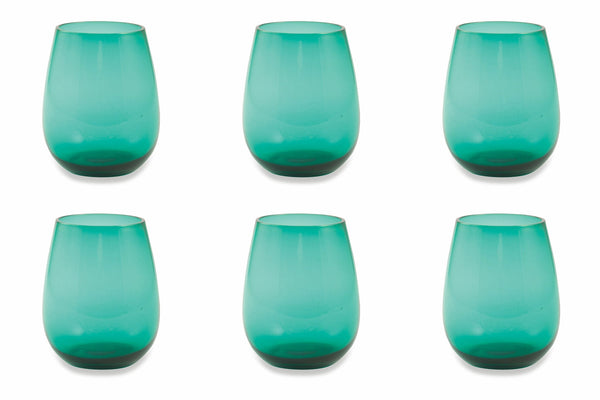 online Set 6 Bicchieri Ø6x11 cm in Vetro Villa d'Este Home Tivoli Happy Hour Verdi