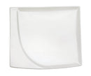Set 6 Piatti Snack Rettangolari 20,5x18x1,5 cm in Porcellana Allluminica Kaleidos Aluxina Bianchi