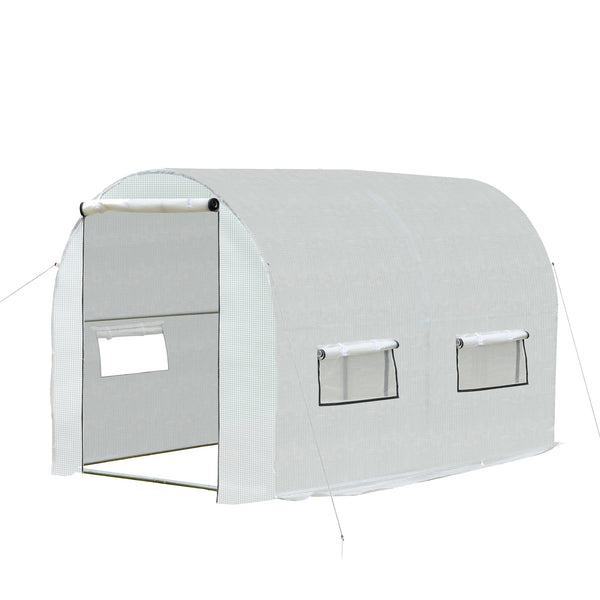 sconto Serra a Tunnel da Giardino 295x200x190 cm in Acciaio e PE Bianca