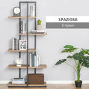 Libreria 5 Ripiani 80x39x179,5 cm in Truciolare e Metallo Nero