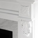 Camino Elettrico da Terra 121x38x108 cm Truman Effetto Marmo Bianco      