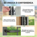 Cancello da Giardino a 2 Paletti con Maniglia 105x204 cm con Lucchetto e 3 Chiavi in Acciaio Zincato Nero  