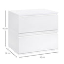 Set 2 Comodini Sospesi 49x38x23 cm in MDF e  Truciolato Bianco