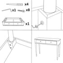 Console Camille Verde 101x37x78 cm in Pino e MDF e Ferro      