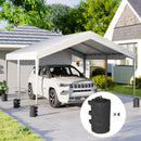 Set 4 Zavorre per Gazebo Ø20x32,5 cm con Maniglie e Cinghie a Strappo in Tessuto Plastica 500D Nero      