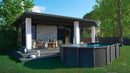 Piscina Ovale Fuori Terra 610x375xh132 cm in Acciaio e PVC Gre Capri