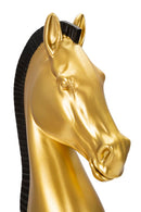 Cavallo da Scacchi 18,5x50x18,5 cm in Poliresina Oro/Nero