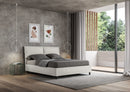 Letto Matrimoniale con Alzata Comoda Imbottito in Similpelle Sleeper Bianco Varie Misure