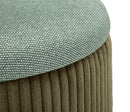 Puff con Contenitore Bolzano Verde Set 2 Pz Ø38x38 cm - Ø32x28 cm in MDF e Spugna e Poliestere Verde      