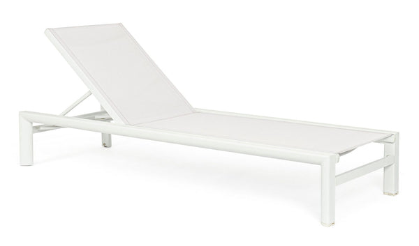 sconto Lettino Prendisole da Esterno 74x200x98-32h cm Schienale a 4 Posizioni in Alluminio e Textilene Skipper Vapor