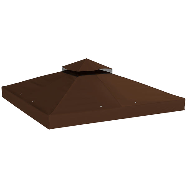 prezzo Copertura per Gazebo da Giardino 3x3 m UPF30+ a 2 Livelli in Poliestere Caffè