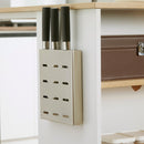 Isola da Cucina 3 Ripiani 105x65x90 cm  con Portacoltelli in Legno Truciolare Bianco