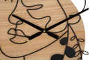 Orologio da Muro Elegant 60x2x60 cm in Ferro e MDF Nero e Marrone      