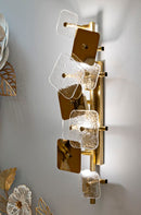 Lampada da Muro Glassy 24x13x76 cm in Vetro e Ferro Oro e Naturale      