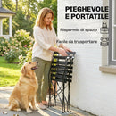 Set 2 Sedie da Giardino Pieghevoli 41x45x80,5 cm con Seduta a Doghe in Metallo Nero      