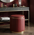Puff con Contenitore London Rosso Ø46,5x44 cm in Pino e MDF e Spugna e Metallo e PU      