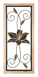 Pannello Legno Koman B 26x2,5x60 cm in Ferro e MDF Marrone e Nero      