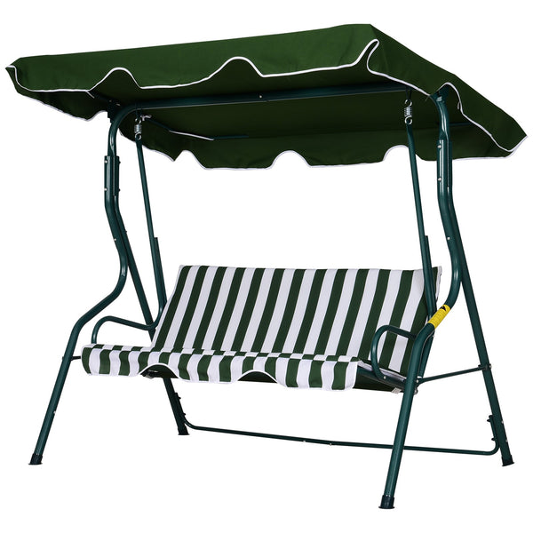 prezzo Dondolo 3 Posti da Giardino 170x110x153 cm Swivel Verde e Bianco