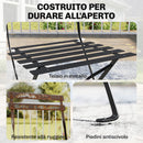 Set 2 Sedie da Giardino Pieghevoli 41x45x80,5 cm con Seduta a Doghe in Metallo Nero      