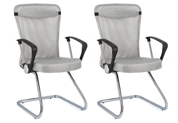 online Set 2 Poltrone Con Braccioli 57,5x59x47,51 cm Kingston in Tessuto Grigio