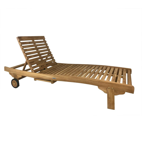 Lettino Prendisole Reclinabile per Esterno Meza con Schienale Regolabile in Legno Teak sconto