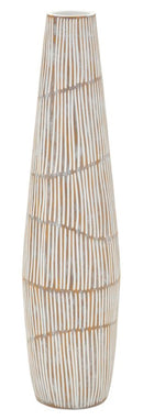 Vaso Resina Hanoi Ø17x68,5 cm in Resina Bianco effetto lavato      