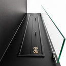 Camino a Bioetanolo da Incasso Trifacciale 150x30x50 cm Giove 3 Lati Aperti Struttura in Acciaio Nero