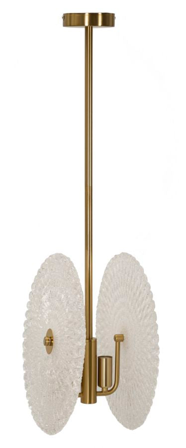 prezzo Lampadario Glass 35x18x80 cm in Vetro e Ferro Oro e Bianco