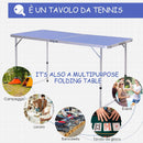 Tavolo Pieghevole da Campeggio 160x80x70 cm con Rete da Ping Pong  Blu
