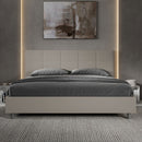 Letto Matrimoniale Imbottito in Similpelle Mika Tortora Varie Misure