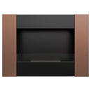 Camino a Bioetanolo da Parete 90,2x65 cm con Vetro Flig Boston 2 Bronzo