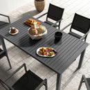 Tavolo Allungabile da Esterno per 8-10 Persone 180/240x99x74 cm in Acciaio e Alluminio Grigio Scuro