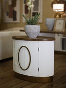 Mobiletto 2 Ante Tolosa 79x48x67 cm in MDF e Frassino e Ferro      