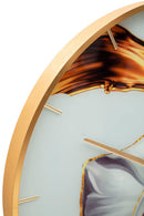 Orologio da Parete Rose 5x60x5 cm in Vetro MDF e Metallo Multicolor