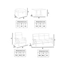 Set 4 Pezzi Salotto da Giardino 5 Posti Kea Plus con Divano 2 Poltrone Reclinabili e Tavolino Piano in Ceramica in Alluminio Verniciato Grigio  