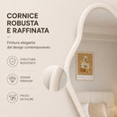 Specchio Asimmetrico da Parete 46x60 cm Cornice in Legno Bianco      