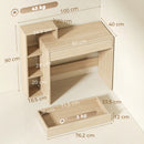 Scrivania PC Moderna 100x40x90 cm con 3 Ripiani Aperti e Cassetto in Legno      