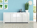 Credenza Mobile da Salotto 4 Porte 210x50x82cm TFT  Amber Bianco Lucido