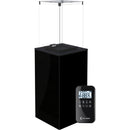 Stufa a Gas da Esterno 154,70x48,2x48,2cm Flig Gastonia Nero Lucido con Telecomando e Vetri