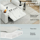 Poltrona Relax Elettrica 94x90x105 cm Reclinabile 150° con Poggiapiedi Funzione Memory Telecomando in Velluto Crema      