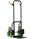 Carrello Portapacchi per Scale 6 Ruote 44x67x106,5 cm Pieghevole Portata 120kg in Acciaio Verde      