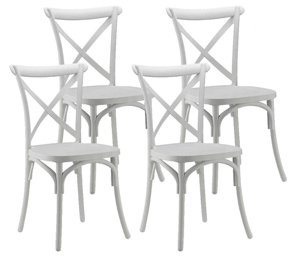 acquista Set 4 Sedie 88x44x49 cm in Polipropilene Bianco