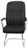 Sedia Attesa da Ufficio 59x67x105 cm in Acciaio e Similpelle Nera
