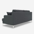 Divano 3 Posti 197x87x87 cm in Tessuto Grigio Scuro