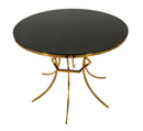 Tavolo da Pranzo Shanty Ø100x80 cm in Ferro e Vetro Oro e Nero      